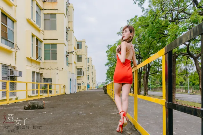 [Mzsock] NO.047 Abby red dress short skirt high heels beautiful legs outdoor shot street photography#[106P]-13